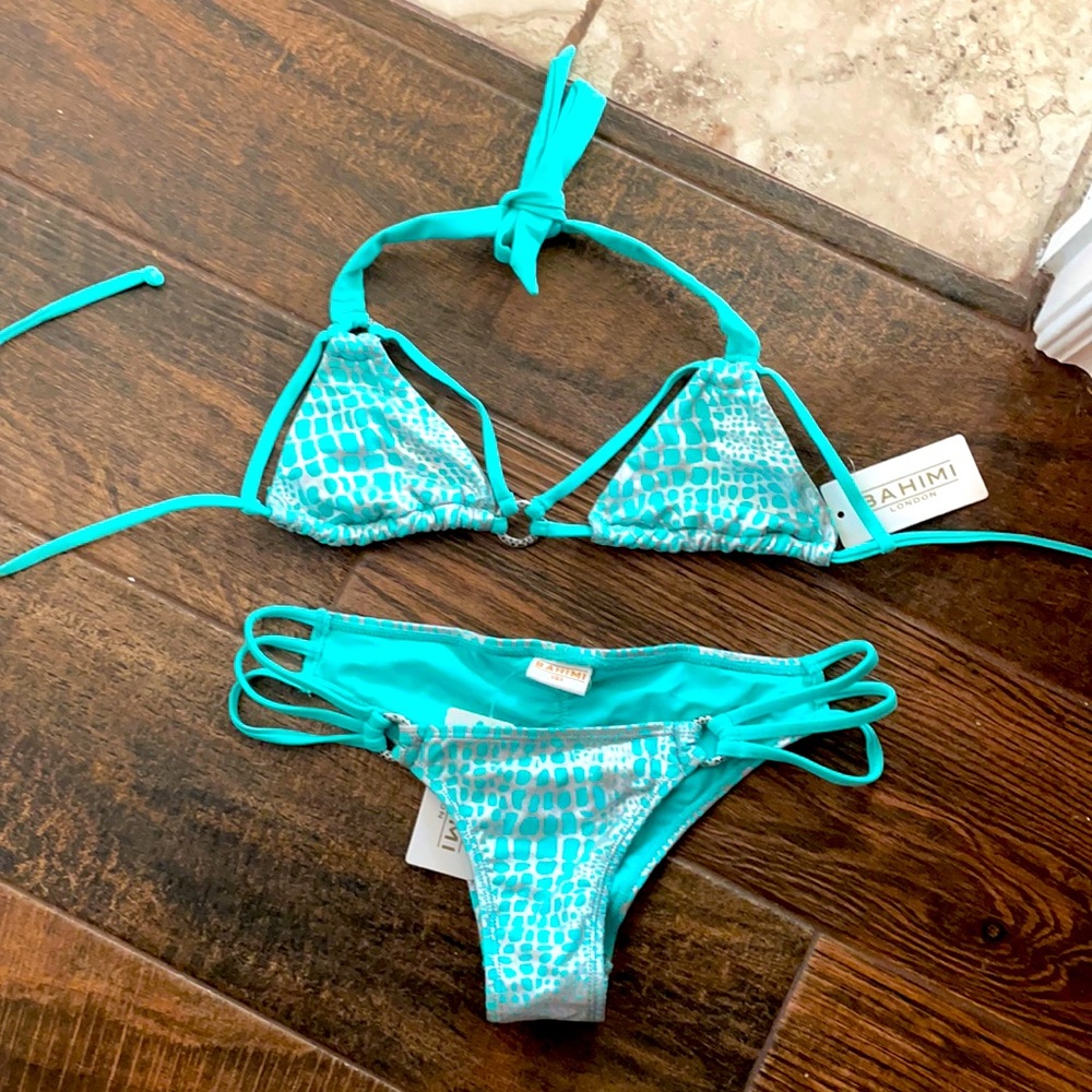 Brand new turquoise/teal and silver bikini